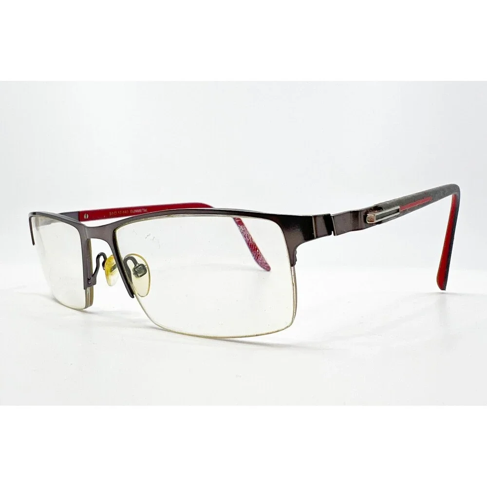 Bulova Eyeglasses Mens Gunmetal Semi-Rimless Rectangular Pendleton 53-17-140